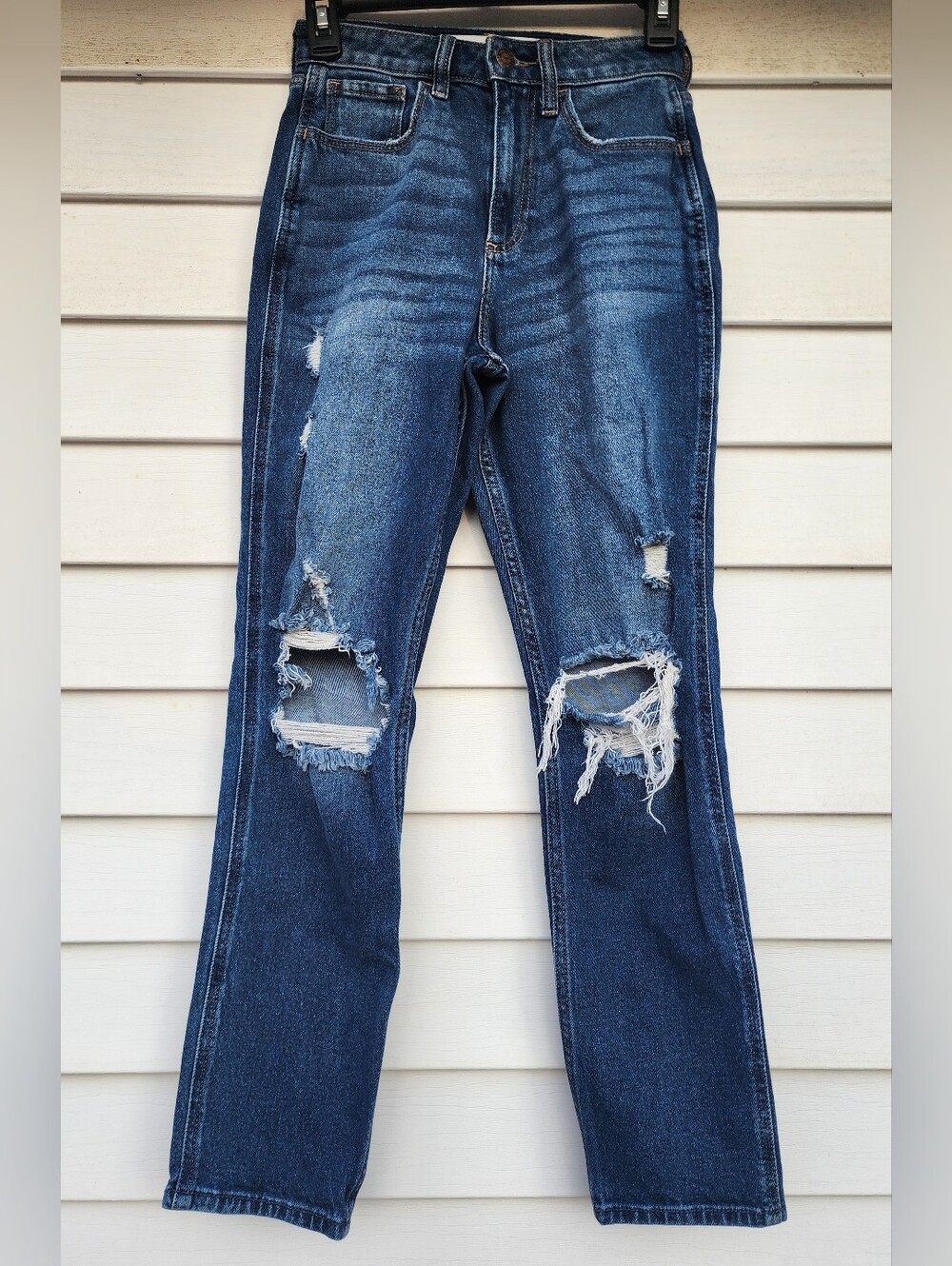 Hollister Curvy High Rise Mom Jeans Vintage Stretch Distressed Women's 00R 23x27